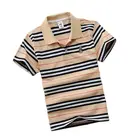 Высококачественная классическая детская Роскошная рубашка-поло, одежда для мальчиков и девочек-подростков, Детская полосатая рубашка-поло, наряды для мальчиков на возраст