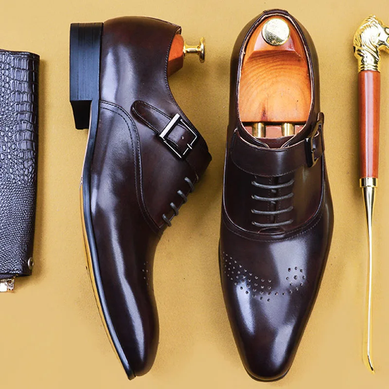 Мужские классические туфли из натуральной кожи свадебные лоферы коричневые