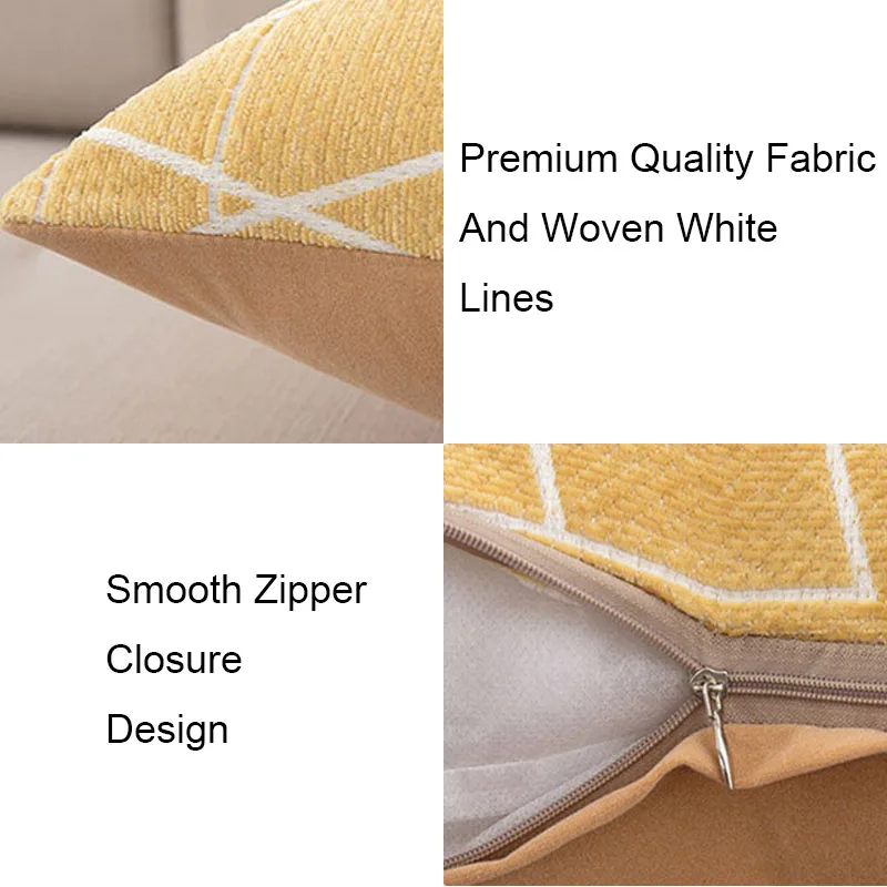 

1PCS Decorative Throw Pillow Covers Square Sofa Cushion Cover Home Decor Geometric Pattern Chenille Pillowcase 45x45cm 7 Colors