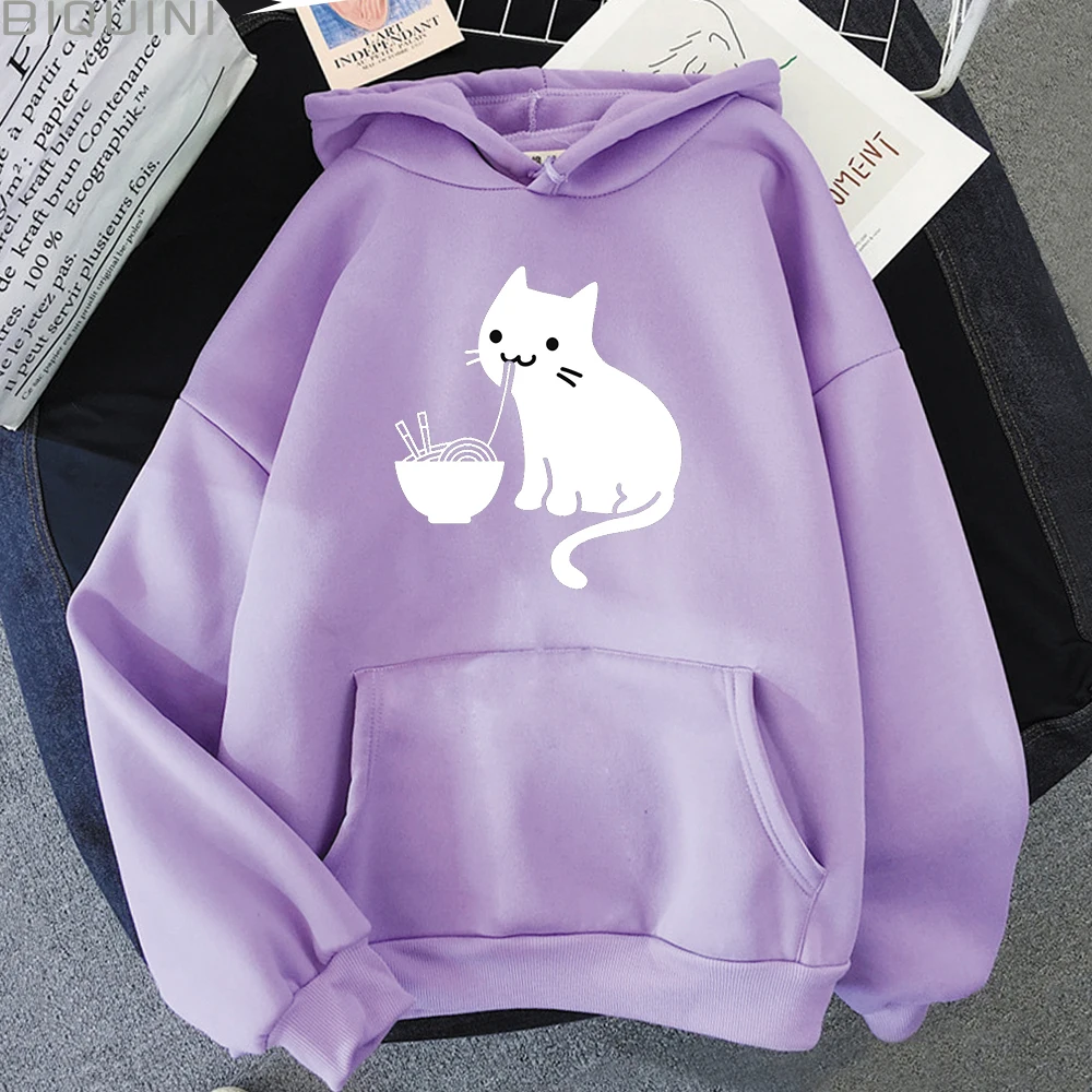 

Kawaii Cat Cartoon Hooded sweatshirts Winter Women Streetwear Style Anime Hoodie Aesthetic Clothes for Teens Women's sweatshirt
