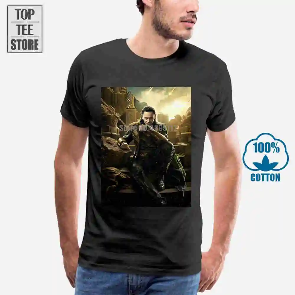 Мужская черная футболка Loki Tom Hiddleston размеры от S до 4Xl|t shirt|black t shirtblack shirt men |