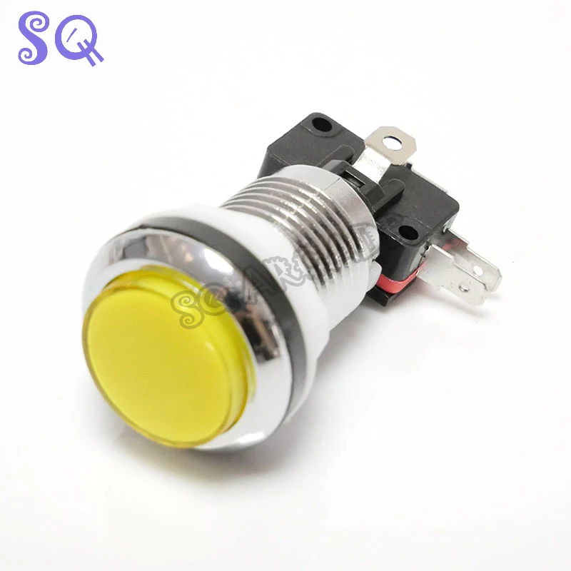 Хромированная светодиодная аркадная Кнопка 12 В с микропереключателем 1 шт.