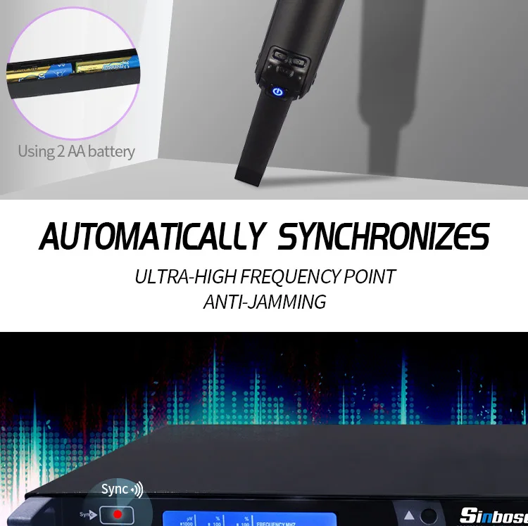 Профессиональный ручной KTV Караоке Двойное преобразование супер гетеродинный микрофон беспроводной AS-9K