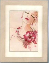 

Egyptian cotton European style beauty printed cloth e485 [reverie woman] cross stitch set