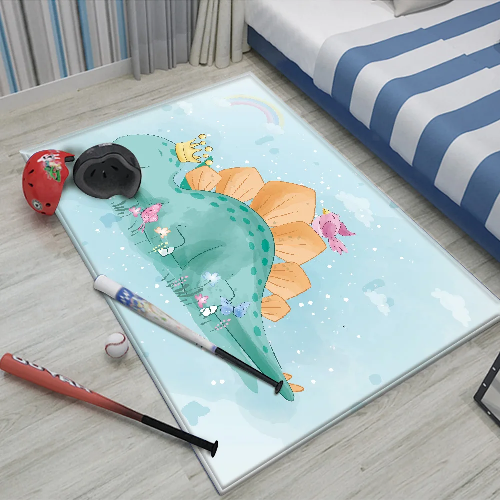 

Tapis Dropshipping Non-slip Floor Cute Blue Animal Pattern Kids play carpet Children Rug baby flannel Children durable carpet