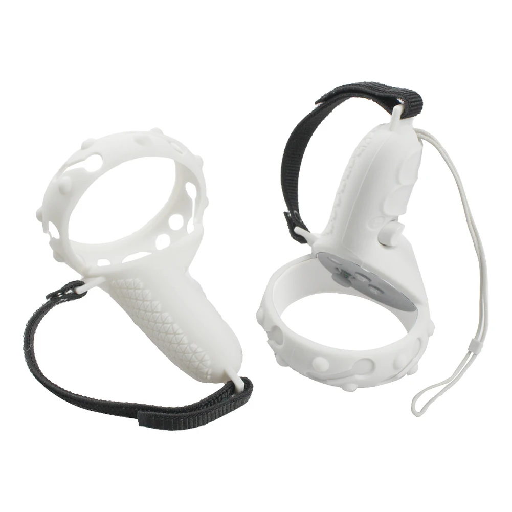

3in1 Touch Controller Silicone Grip Ring Cover+Adjustable Hand Strap +Thumb Caps for Oculus Quest 2 VR Protective Accessories