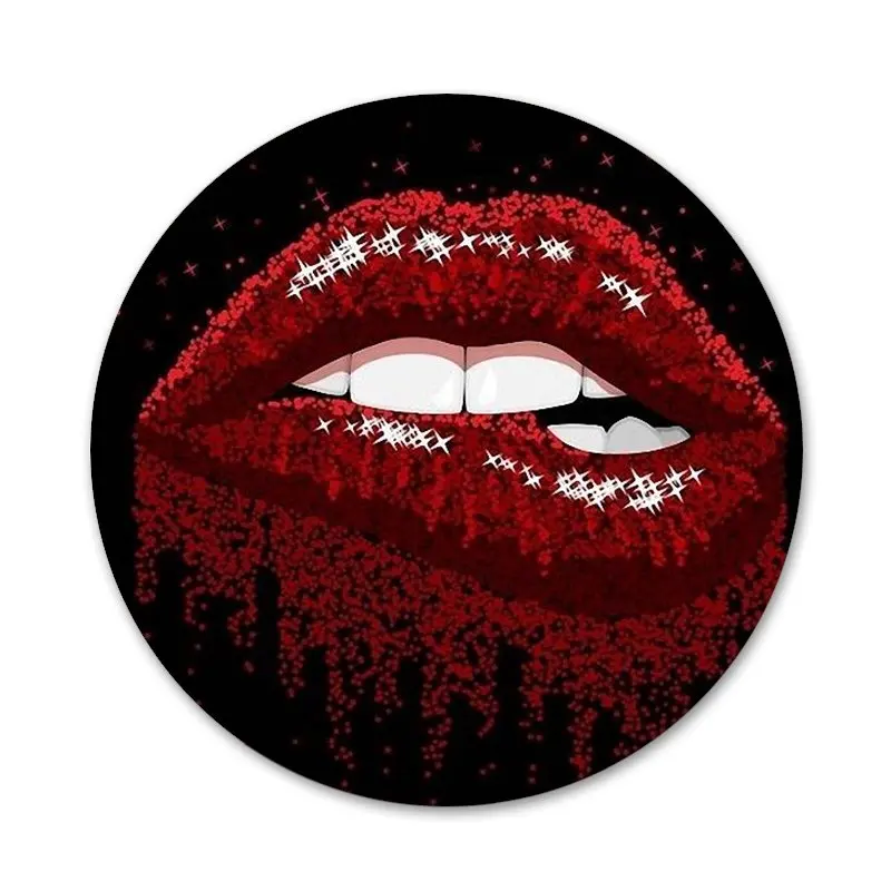 

Kiss Me Lips Lipstick Badge Brooch Pin Accessories For Clothes Backpack Decoration gift