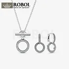 Оригинальное высококачественное ожерелье и серьги из стерлингового серебра 925 пробы, изысканное ювелирное изделие, подходящее ко всему на осень и зиму