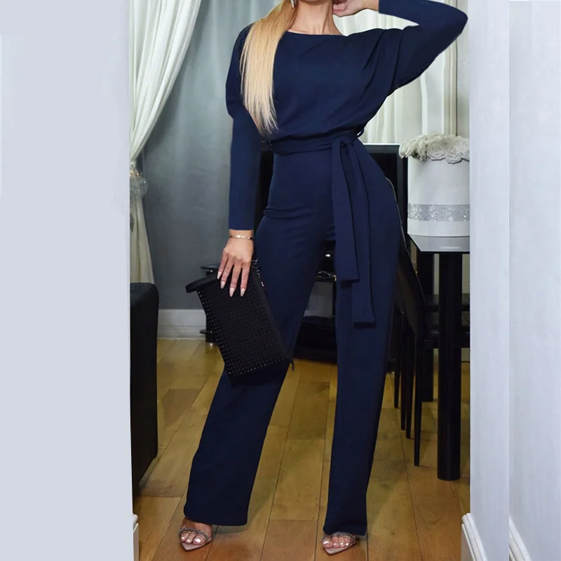 Женский Облегающий комбинезон с поясом длинным рукавом|Женские комбинезоны| |