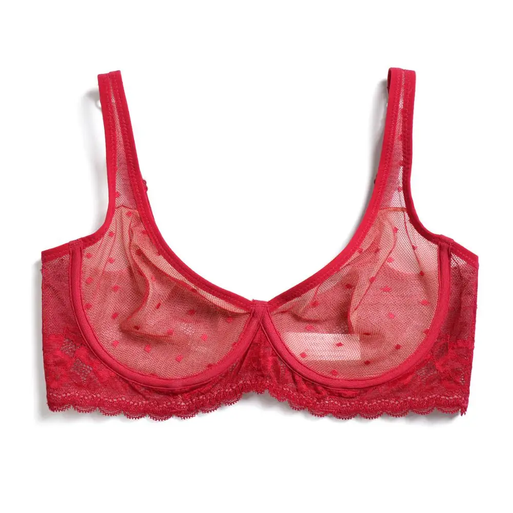 YBCG New Ultra Thin Women Bra Sexy See Through Lace Bras Mesh Perspective Wire Transparent A B C D DD E DDD F 70 75 80 85 90 95