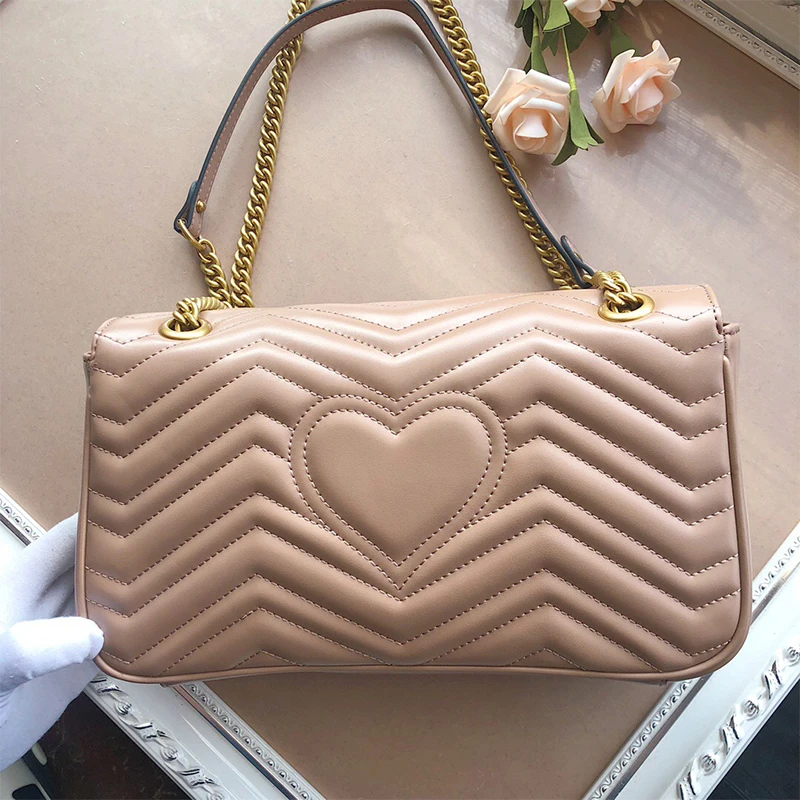 

New style retro geometric love pattern leather metal chain shoulder bag ladies fashion multifunctional messenger bag