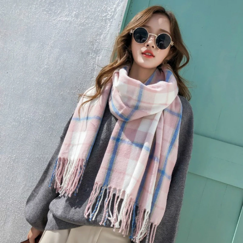 Новое поступление модный клетчатый шарф Зимний женский высококачественный