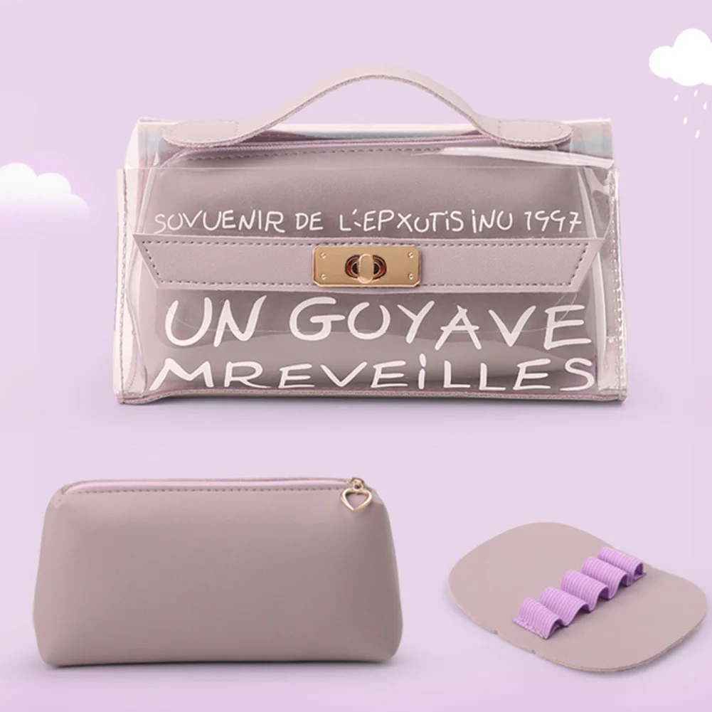 Офисная Милая прочная сумка PU кожаный пенал прозрачный Органайзер подарок