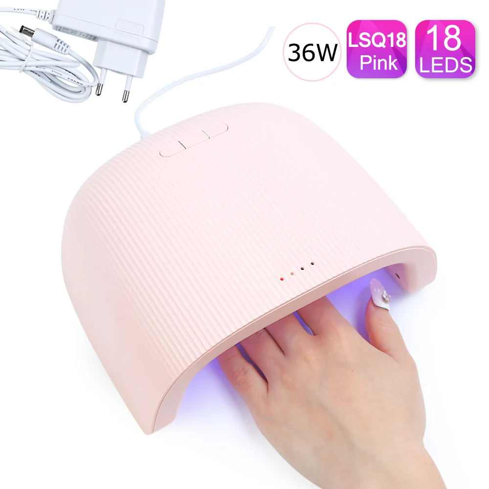 36 Вт УФ светодиодная лампа для дизайна ногтей Сушилка гель маникюрный набор