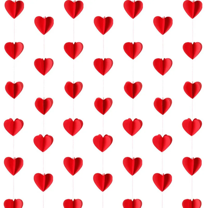 3M Red Heart 3 м 3DColorful облако сердце Бумага растяжки с днем рождения украшение для детской комнаты украшения Свадебная вечеринка Baby Shower баннер - Цвет: 3M Red Heart
