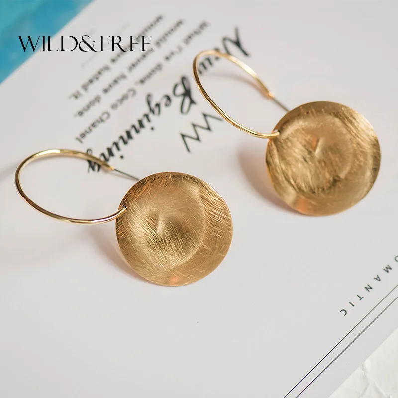 Wild & Free винтажные золотые длинные серьги кольца для женщин больших открытых