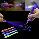 24814 шт. UV светильник ручка Невидимый чудо-карандаши Secret флуоресцентных ручек для рукописного ввода Детский рисунок доска для рисования Детские Gif