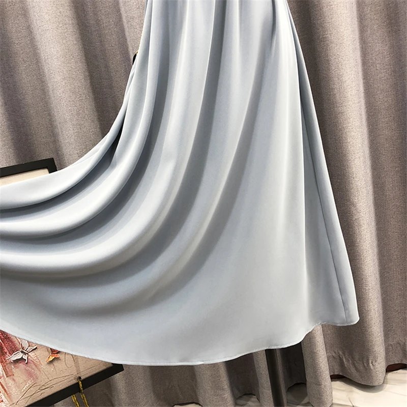 

French Style Vintage Plus Size Dress Women Long V-Neck Dresses Trend Wild Oversized Women Clothes 2021 Y684