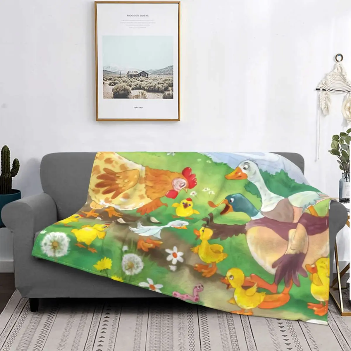 

Manta de algodón con diseño de patos para dormitorio, colcha de lana de Coral moderna para primavera y otoño, envío gratis