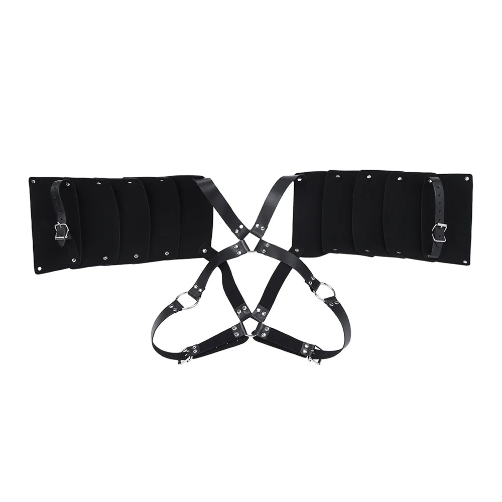 TiaoBug мужской черный из искусственной кожи регулируемый нагрудный ремень для тела