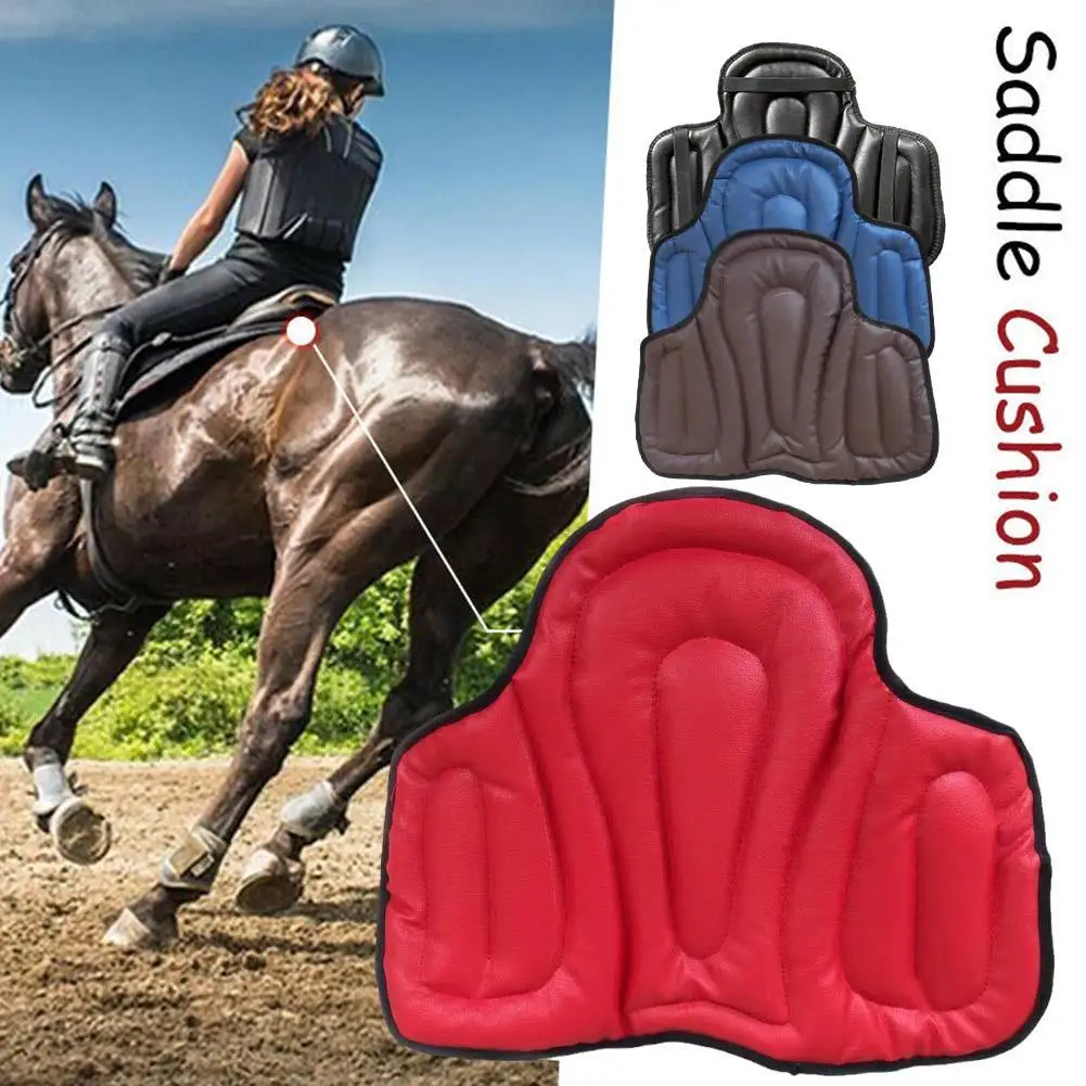 

Leather Equestrian Seat Cushion Leather Soft Riding Seat Absorb Memory Foam Shock Absorption Equipment Accessories