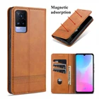 Роскошный Магнитный кожаный чехол-книжка для Vivo V21e