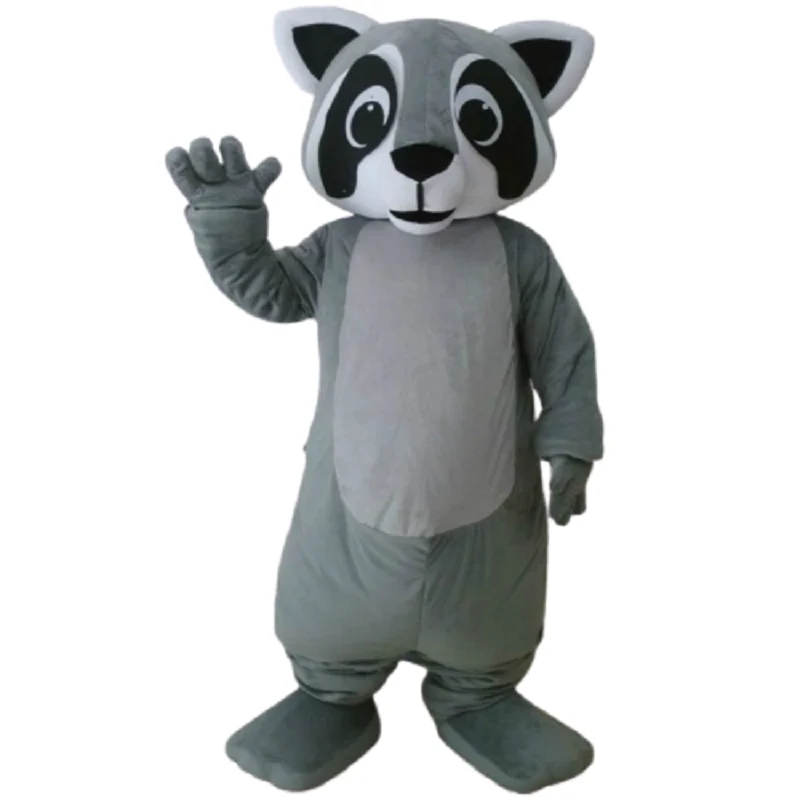 Disfraz de Mascota de mapache para adultos, traje peludo de dibujos animados, Navidad, Halloween, fiesta de cumpleaños, publicidad, apertura de Carnaval