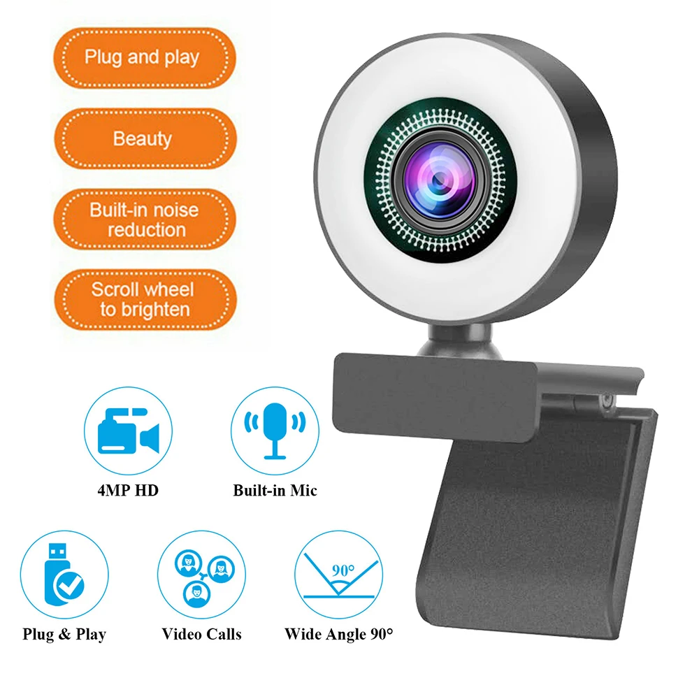 

Mini Webcam Full HD 1080P/2K USB Computer Cameras with Microphone For Meeting Office Conference Online Study