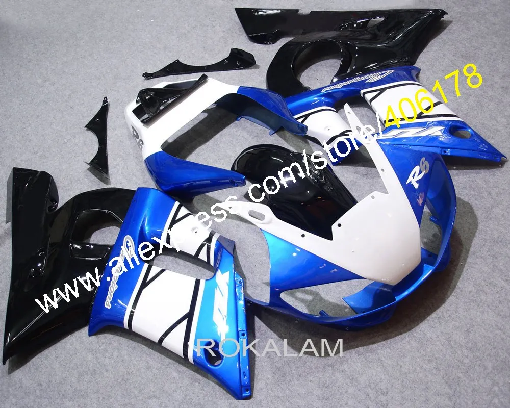 

YZF600 R6 98-02 ABS обтекатель для Yamaha YZF R6 1998-2002 мотоциклетный синий белый комплект обтекателей (литьё под давлением)