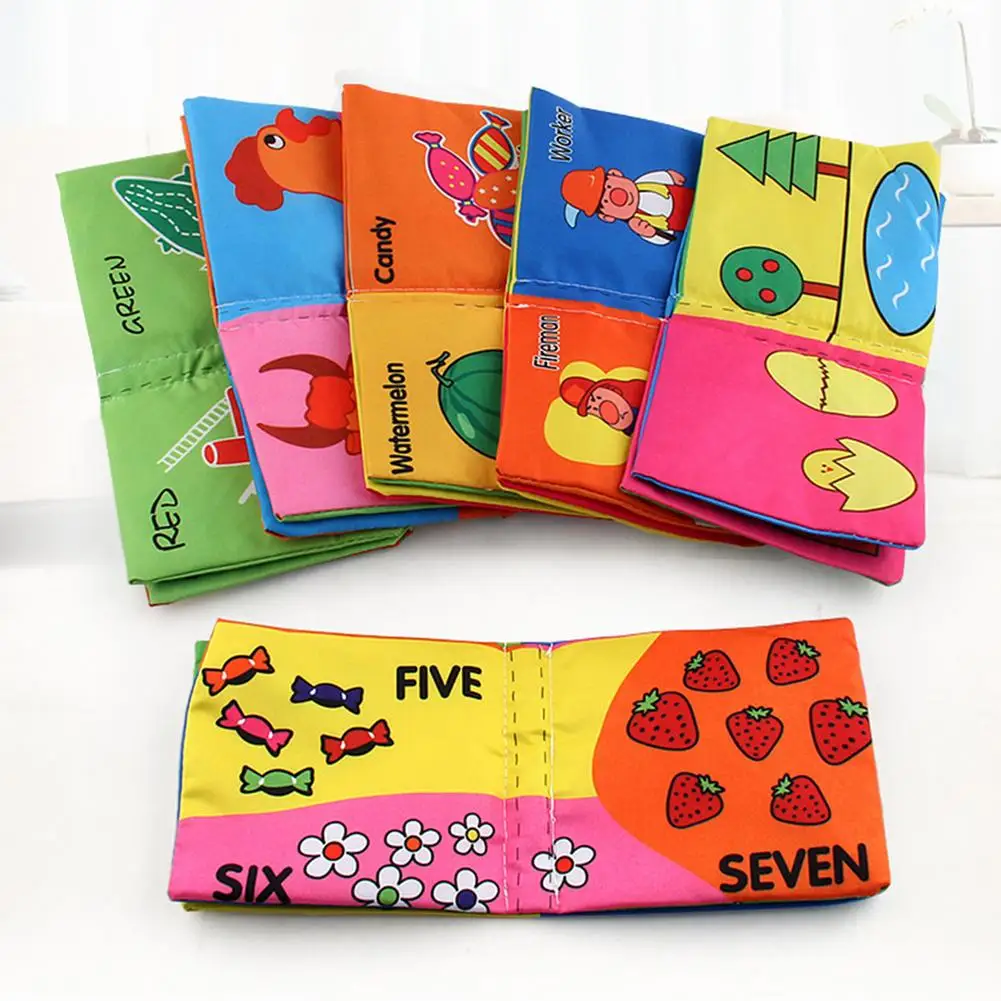 Libros de tela suaves para beb&eacute;s, libros silenciosos de colores 3D para beb&eacute;s de 0 a 12 meses, a prueba de roturas, 1 Juguetes educativos de Aprendizaje Temprano-0