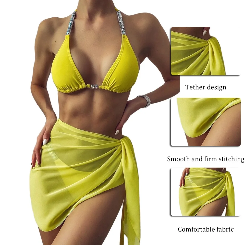 

Sexy Women Chiffon Swimwear Pareo Scarf Cover Up Wrap Beach Wear Candy Color Bikinis Cover-Ups Skirts y2k Swimsuit 2021 New