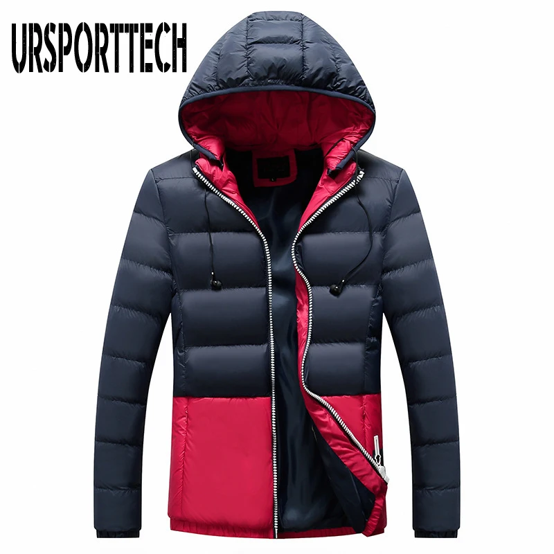 Мужская зимняя куртка с капюшоном короткая парка пальто для мужчин теплое