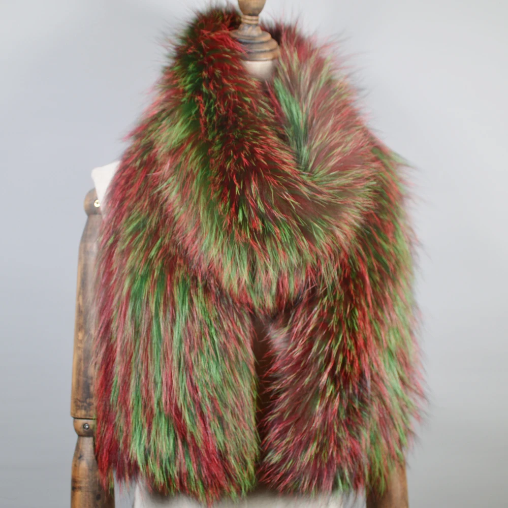 Outdoor Long Style Women Real Fox Fur Scarf Winter Warm Soft Knit Shawl Good Quality Natural Ring Scarves |