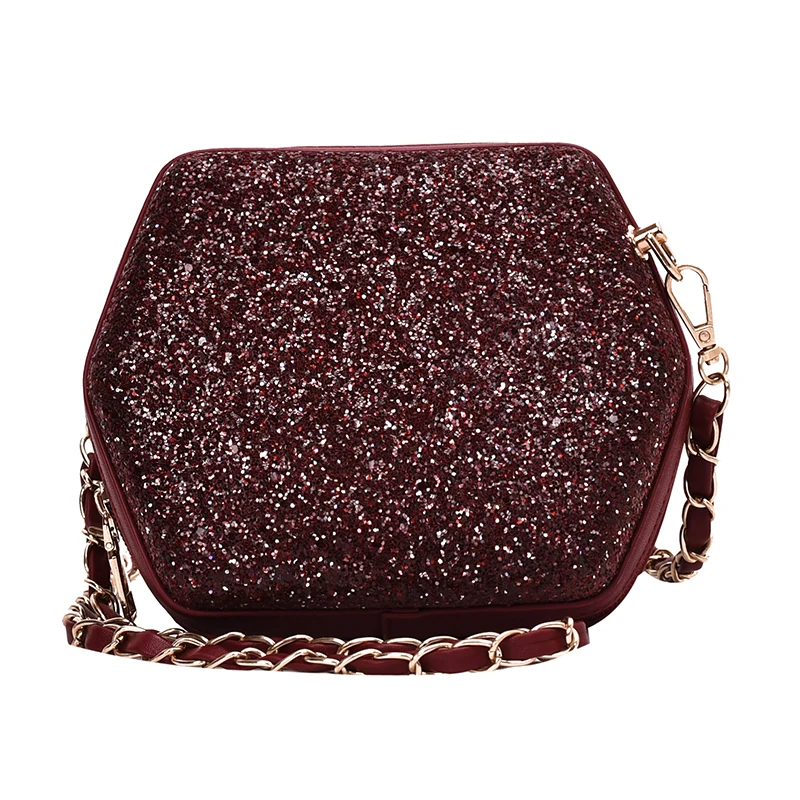 2020 New Hexagon PU Leather Crossbody Bags Women Travel Shoulder Messenger Bag Lady Chain Handbags Purses Mini Flap Party | Багаж и сумки