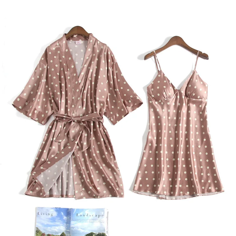 Женский пижамный комплект из 2 х предметов ночная рубашка без рукавов с v образным