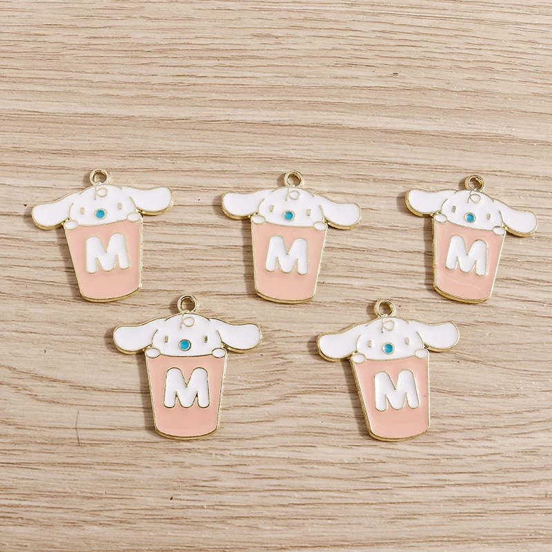 

10pcs 27*26mm Enamel Milk Rabbit Charms for Jewelry Making Animal Charms Earrings Neklaces Bracelets Pendants DIY Handmade Craft