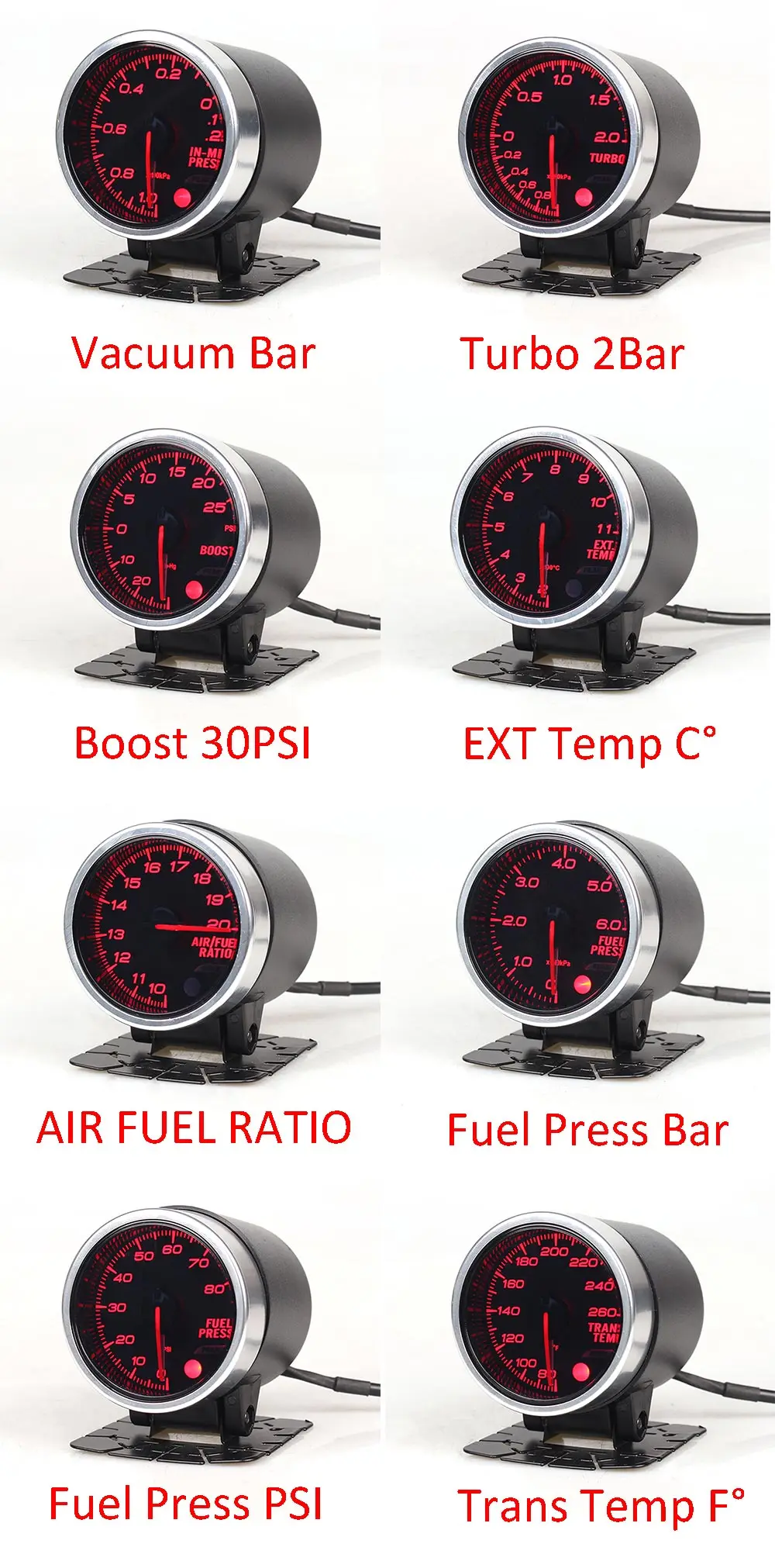 2 дюйма 52 мм автоматический датчик измеритель Ext темп Turbo Boost масла Пресс температура воды датчик температуры масла об/мин Trans температура AFR датчик с шаговый двигатель