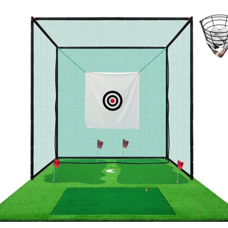 

TT Golf Practice Net Swing Golf Mesh Ball Net Indoor Practice Equipment with Putter Green Set