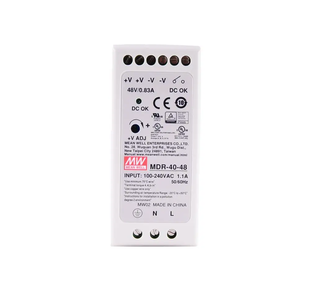 Оригинал Mean Well MDR 40 48 DC В 0.83A 39 8 Вт meanwell один выход промышленный din рейку источник