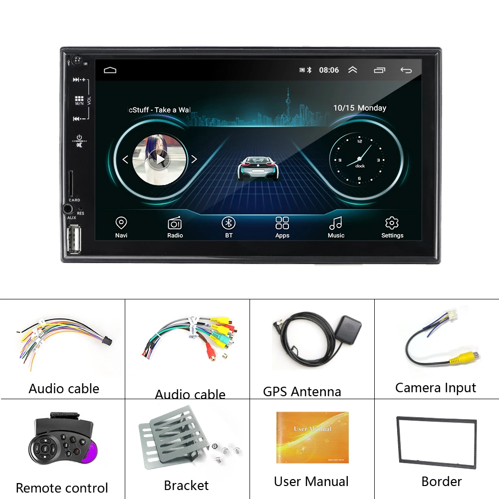 Podofo 2 Din автомобильный радиоприемник Android 10 0 gps навигатор 2din стерео для VW Toyota Nissan Ford