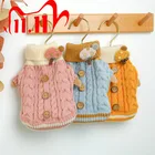 Осенне-зимний свитер для домашних животных с пуговицами в виде конопляных цветов, удобная теплая Защитная шея для домашних животных