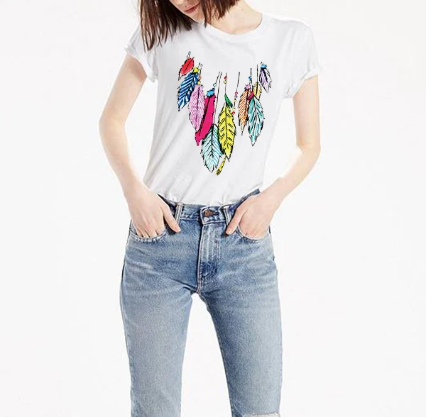 2020 теория 3d плавки куб Радуга зонтик печать Женская Футболка свободная o-образным