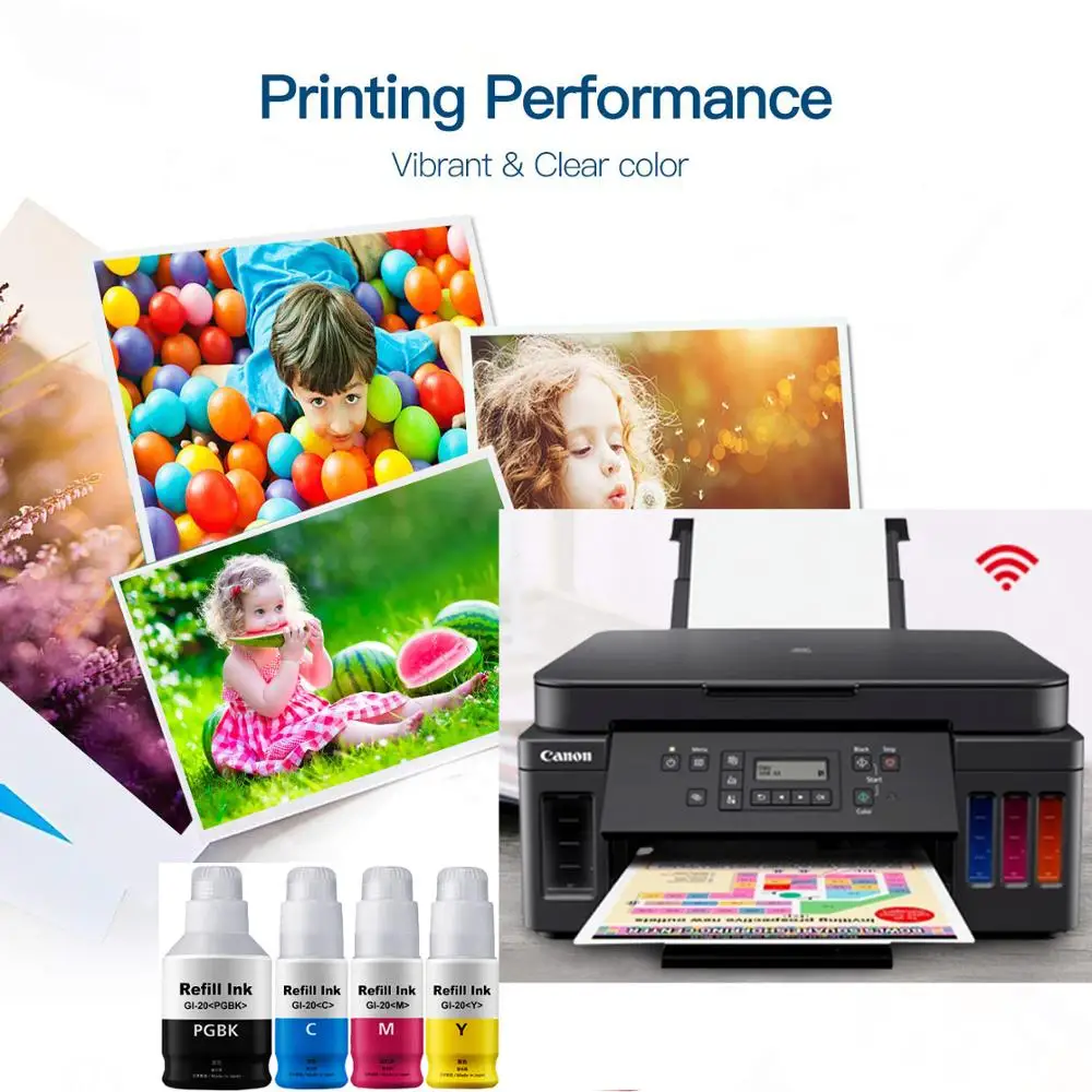4 пачки 1В + 1С 1 м 1y GI30 Новое поступление чернила в бутылках для Canon PIXMA G6030 G5030 GM2030 |