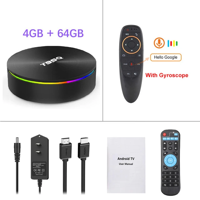 T95Q ТВ приставка Android 9,0 4G ram 32G/64G rom Amlogic S905X2 четырехъядерный 2,4G+ 5GHz Wifi BT4.1 H.265 4K телеприставка Смарт медиаплеер - Цвет: 4G64G EN G10S