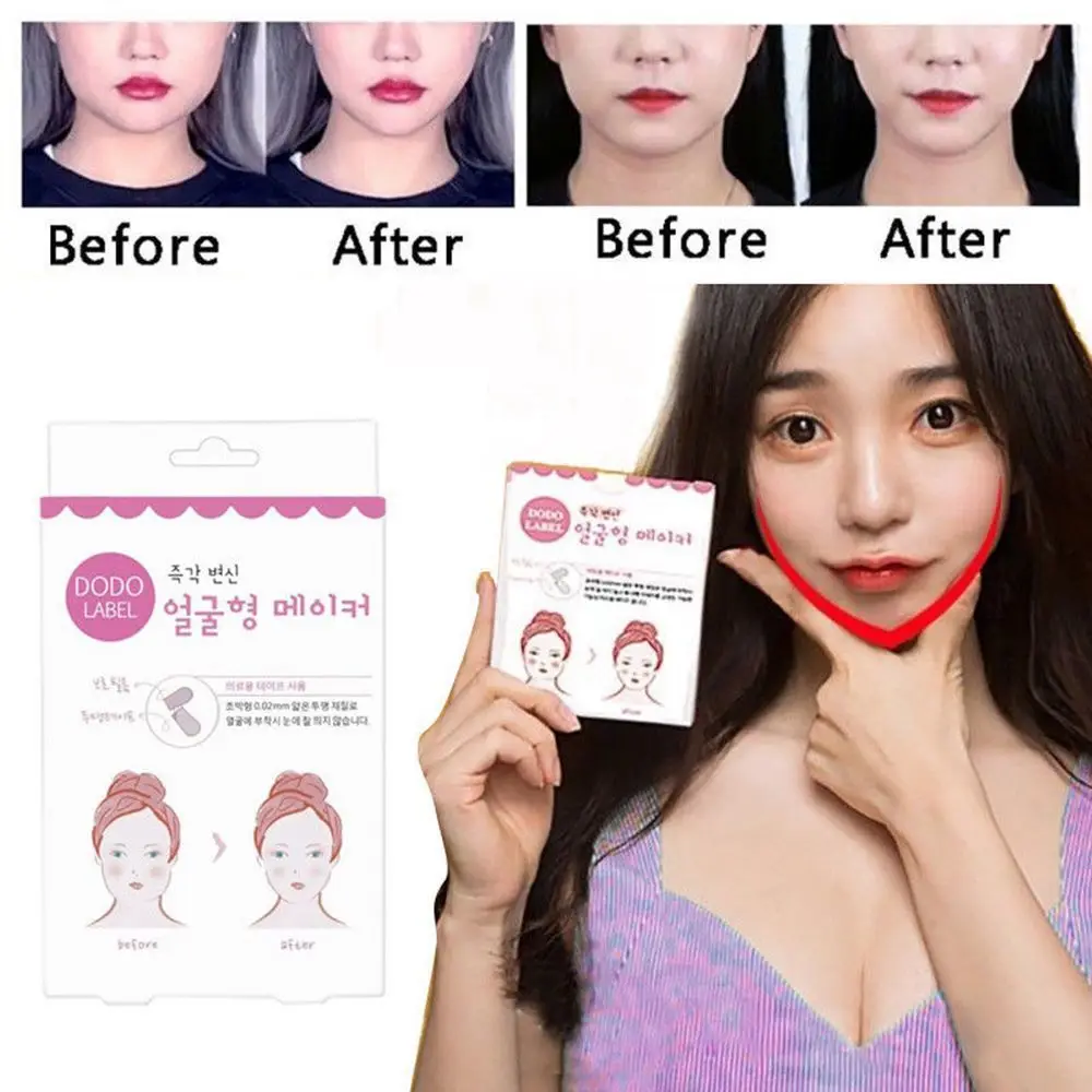 

40 Pcs/set V Face Shape Thin Face Invisible Facial Stickers Facial Line Skin V-shape Face Lift Tape Scotch Face Lift Tools Care