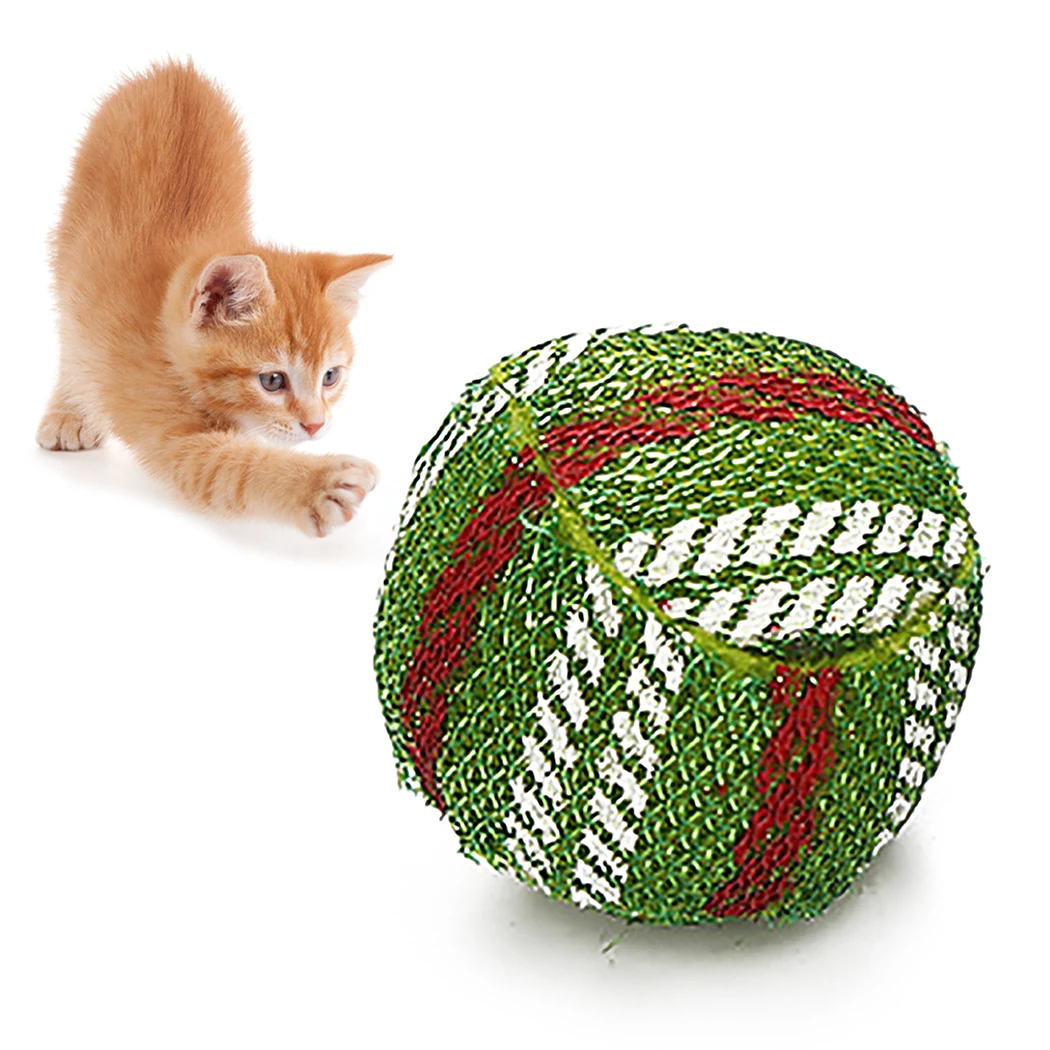 

Christmas Cat Ball Toy Interesting Interactive Cat Play Toy Christmas patch ball cat toy Cat Play Ball Cat Supplies Random Color
