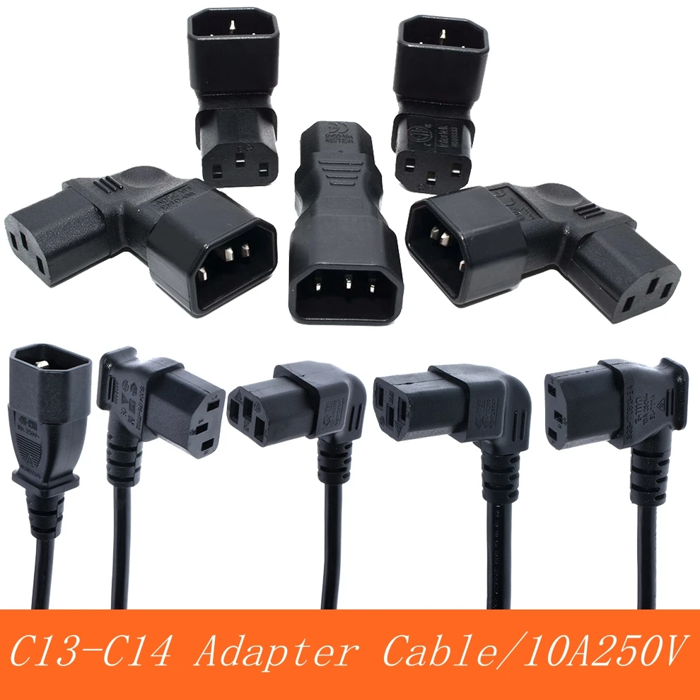 Угловой преобразователь IEC60320 C13 Удлинительный кабель в C14 PDU кабели питания с