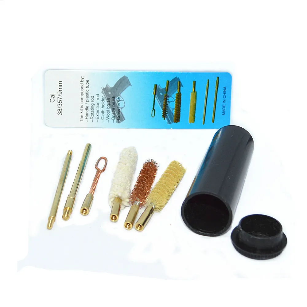 clean-kit-9mm 30 шт. охотничьи ножи набор чистящих средств для ухода за подходят ко всем калибров Пистолеты Пистолет 12GA 20 28 410 27 22 357 38 9 мм 40 размеры 44, 45 17 баррель кисти набор инструментов - Цвет: clean-kit-9mm