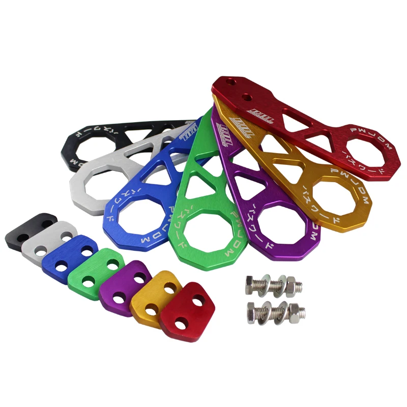 

Car Rear Tow Hook Hitch Aluminum Alloy Universal Racing Trailer Tow Strap Fit Ring Car offroad Accessories 8 Colors TH004