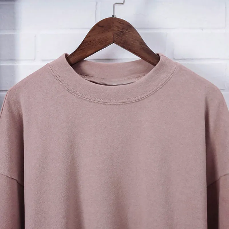 Newly Fashion Women 3/4 Sleeves T-shirt Oversize Loose Round Neck Minimalist Autumn Tops IR-ing | Женская одежда